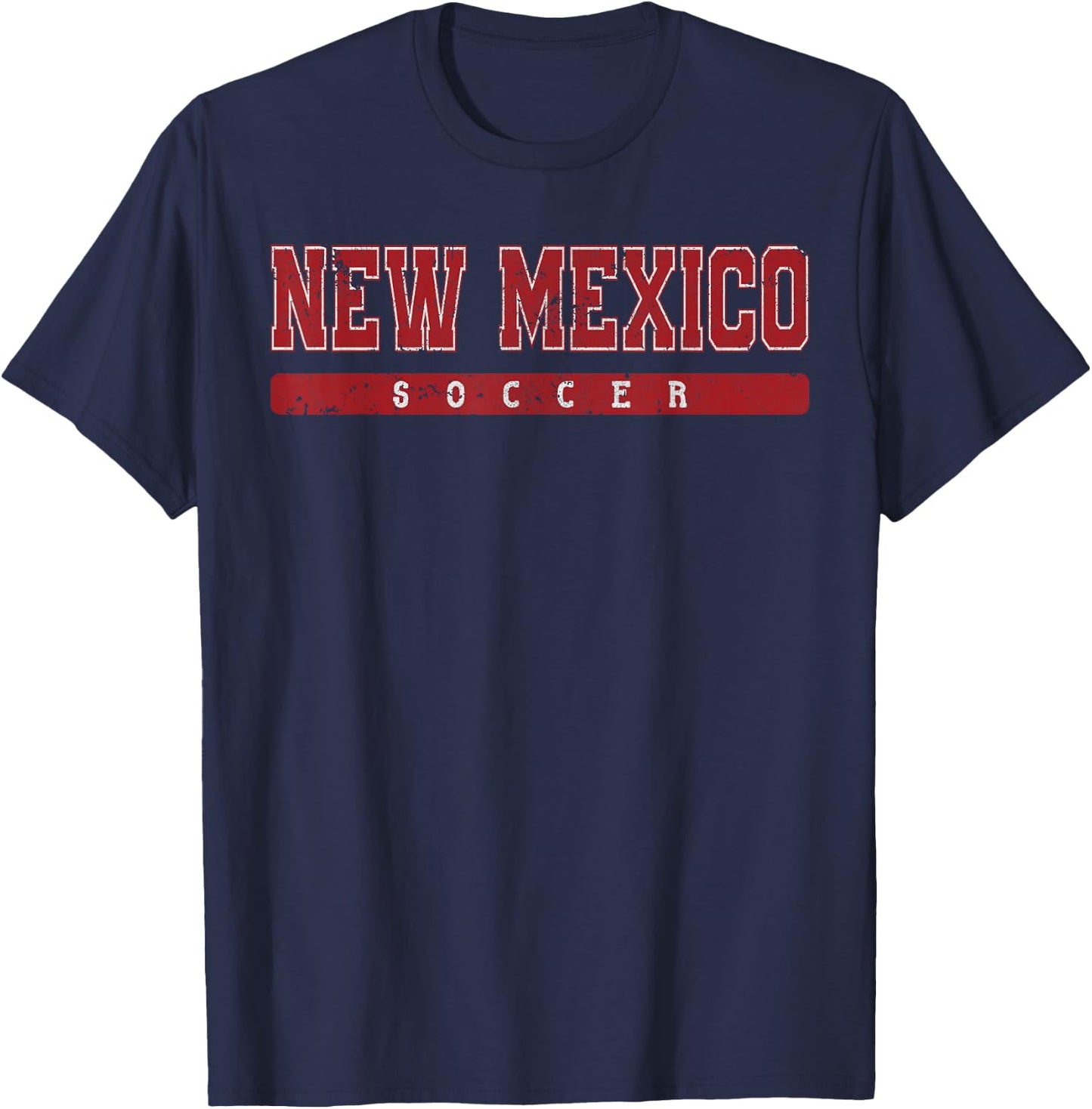 New Mexico Soccer Red Vintage Text T-Shirt - T-Shirt | Navy