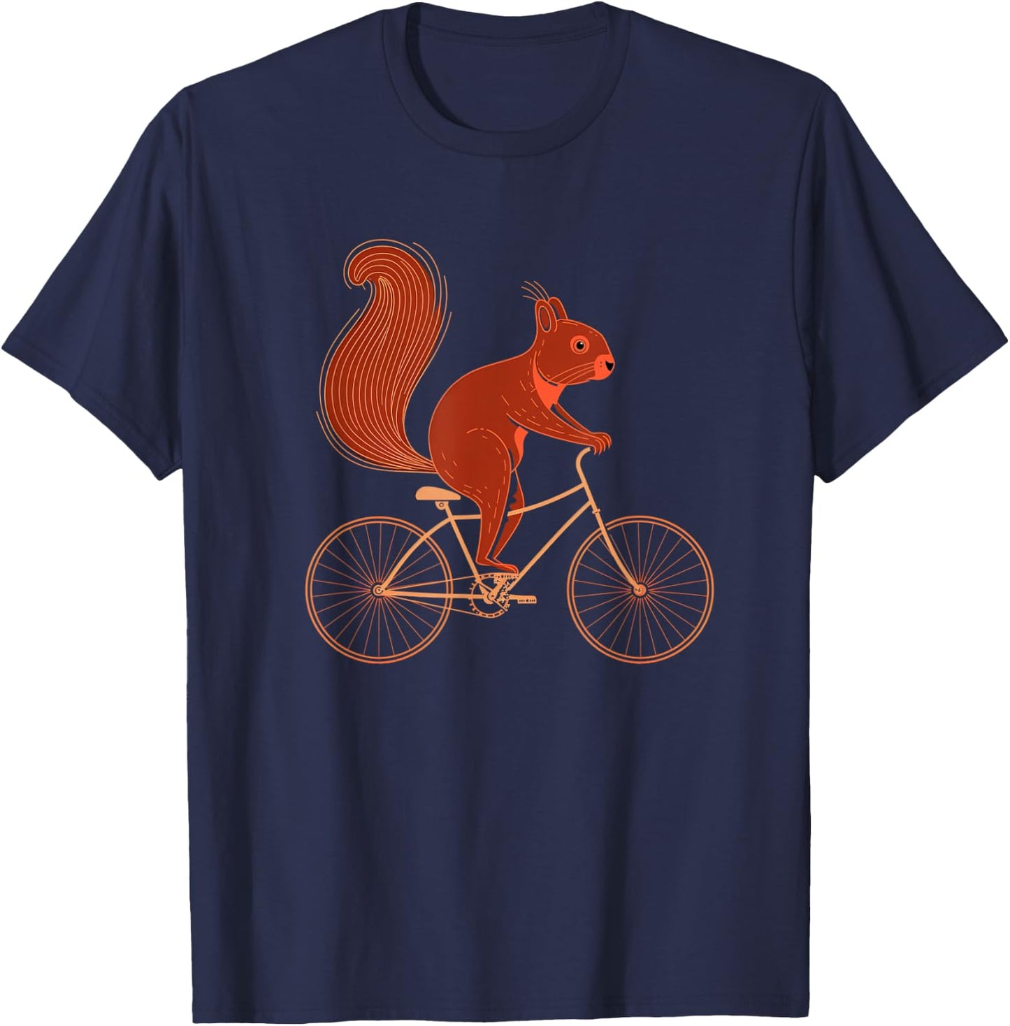 Squirrel Bicycle Funny Cycling Animal Cyclist T-Shirt - T-Shirt | Navy