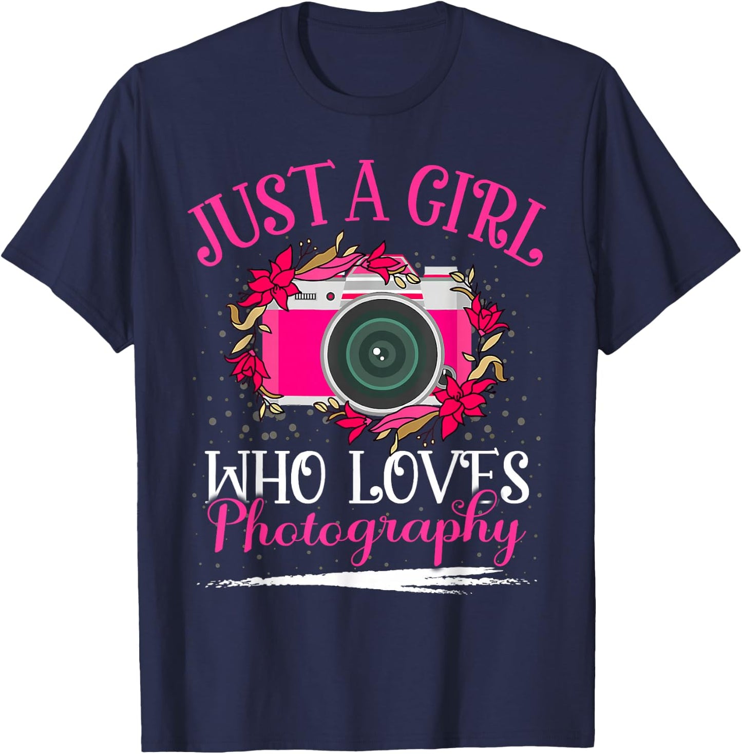 Just A Girl Who Loves Photography Girls T-Shirt - T-Shirt | Navy
