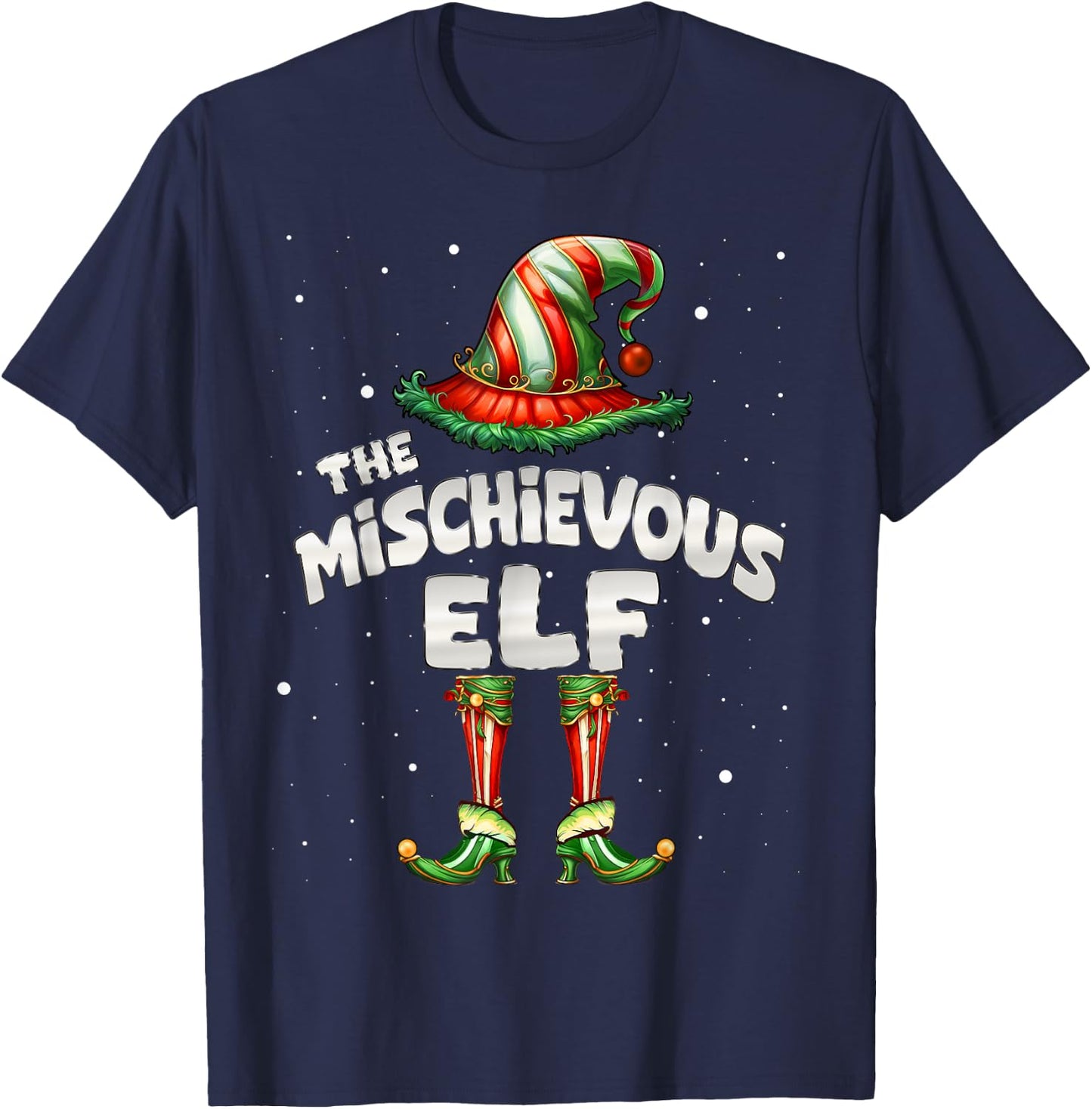 I'm The Mischievous Elf Family Matching Group Christmas T-Shirt - T-Shirt | Navy
