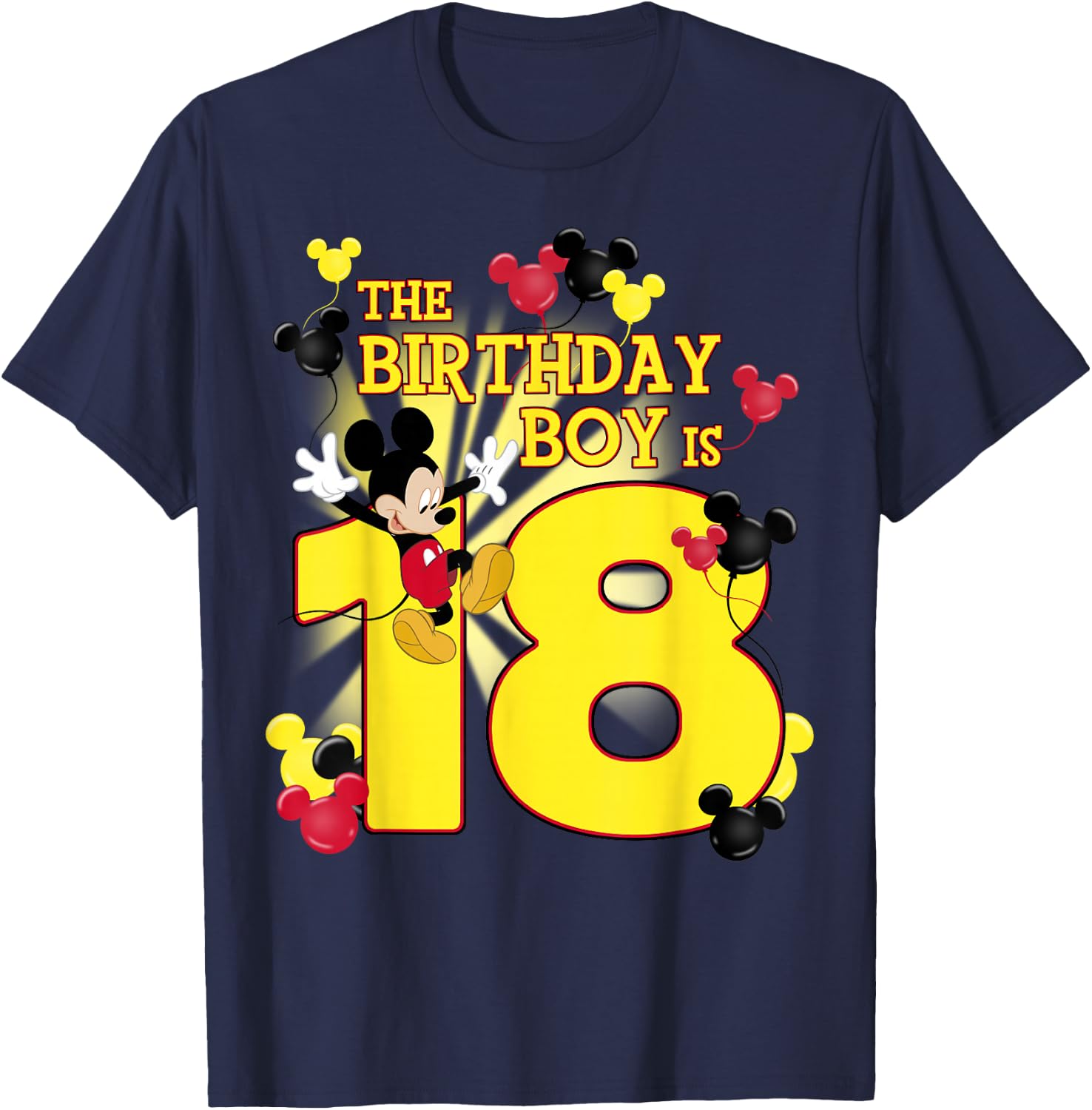 Disney Mickey And Friends Mickey 18th Birthday Boy T-Shirt - T-Shirt | Navy