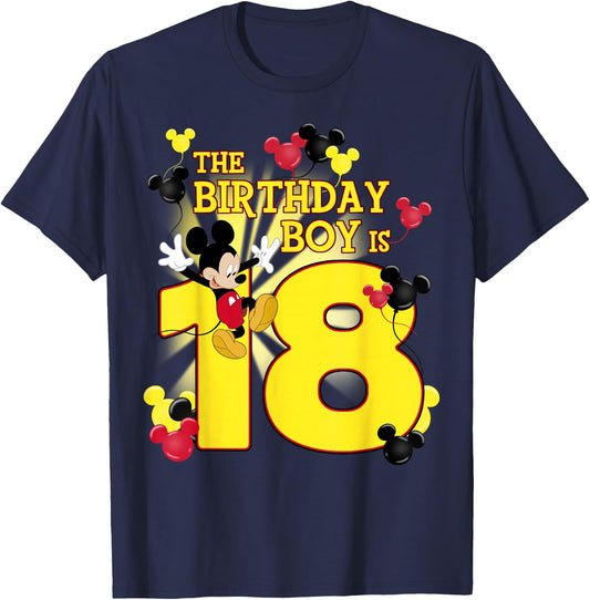 Disney Mickey And Friends Mickey 18th Birthday Boy T-Shirt - T-Shirt | Navy