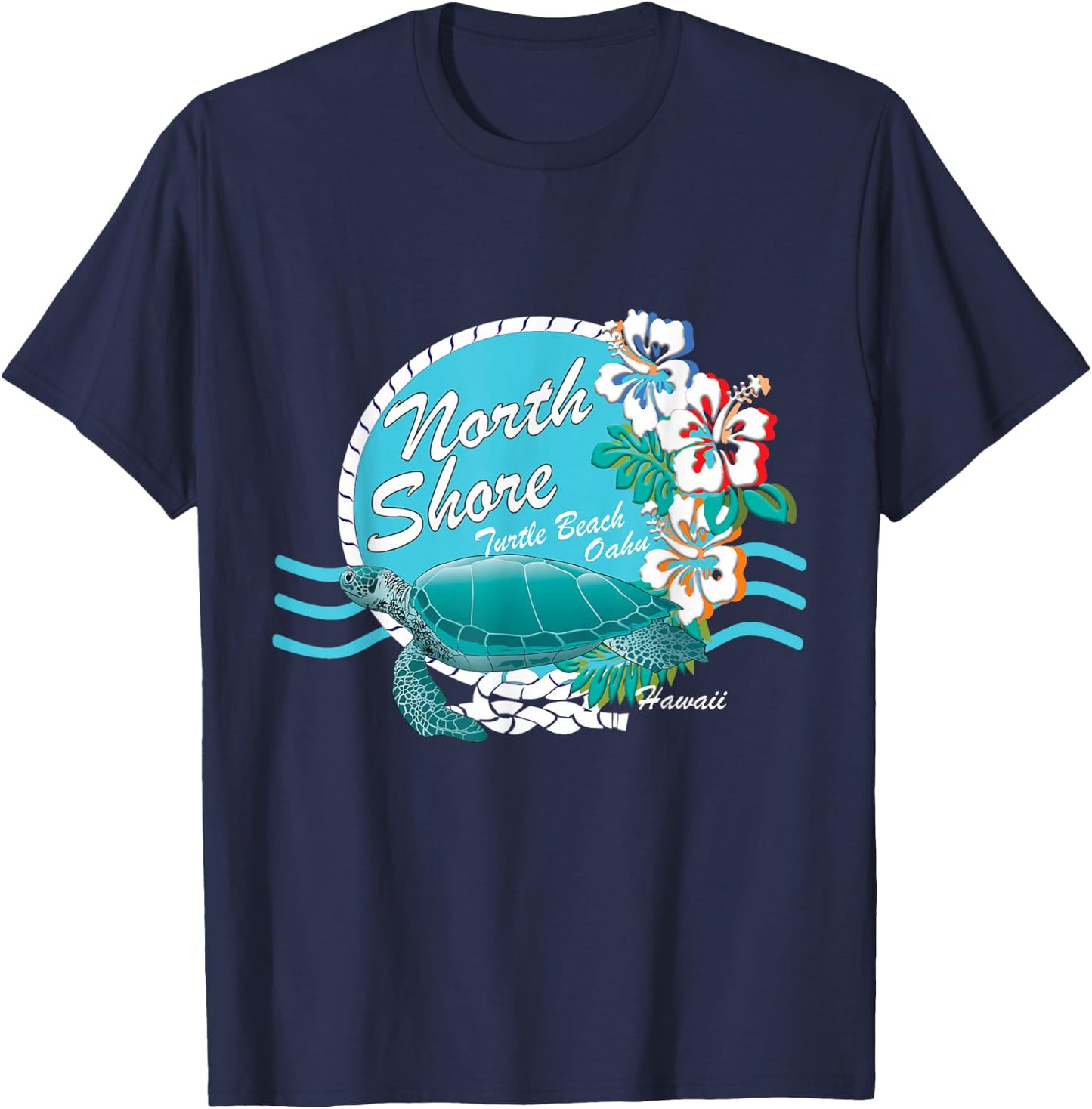 Turtle Beach Oahu Hawaii North Shore Sea Turtle Keepsake T-Shirt - T-Shirt | Navy