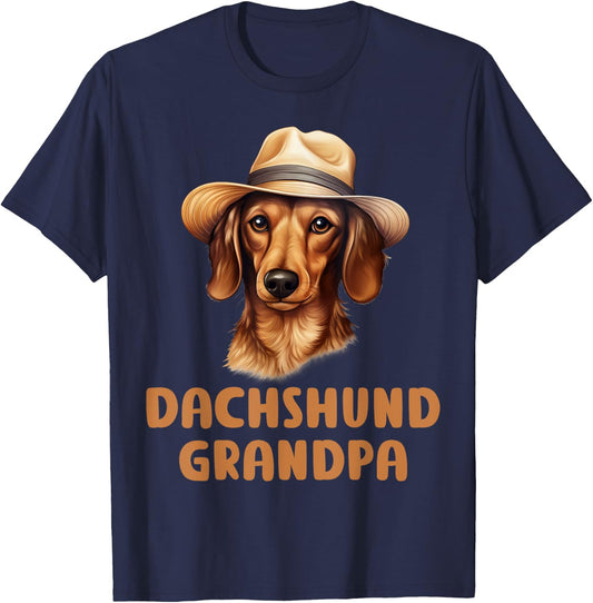 Dachshund Grandpa Dog Lover Gift Funny Puppy Dachshund Owner Women Kids T-Shirt - T-Shirt | Navy
