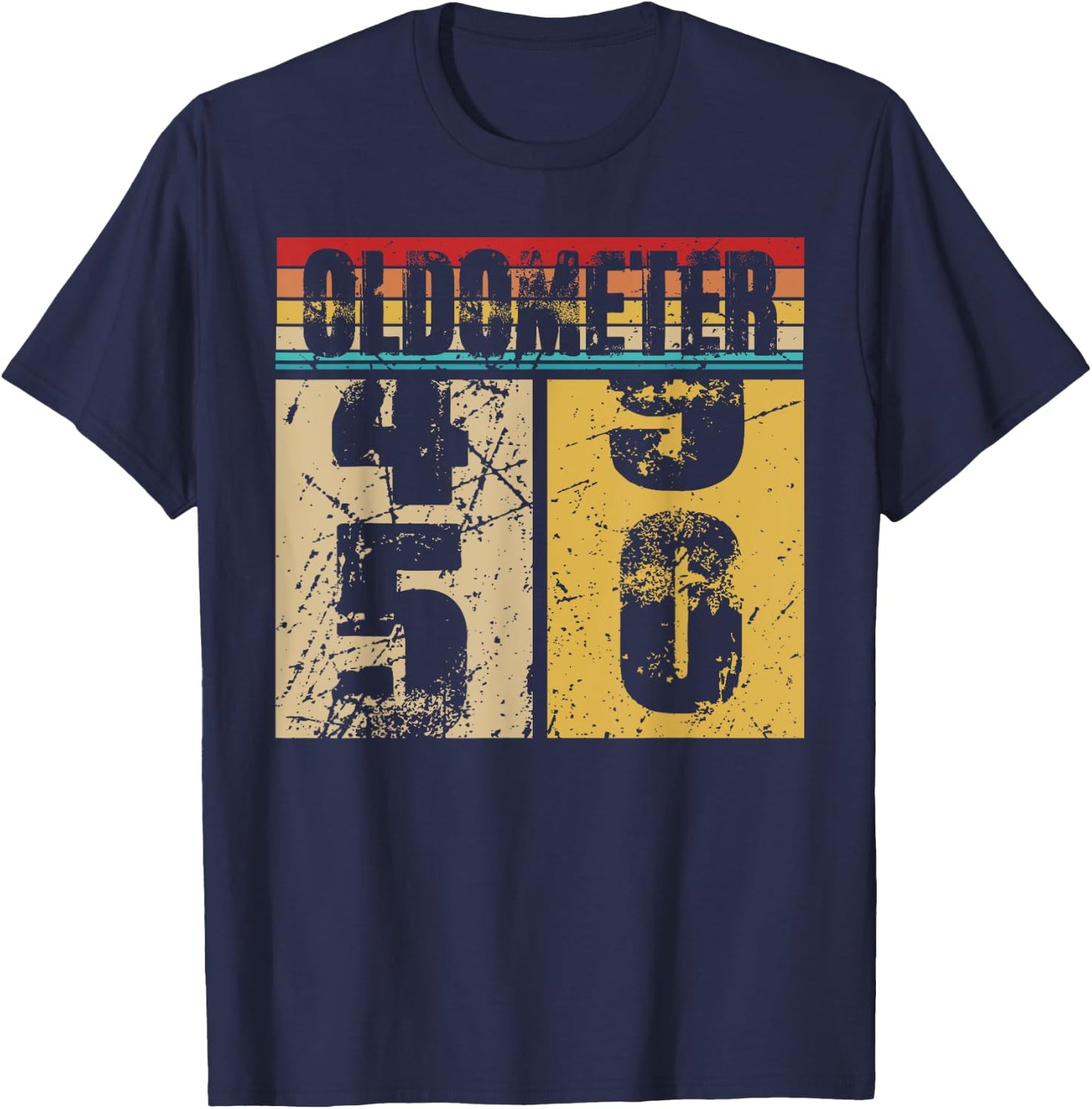 Oldometer 49-50 Shirt Funny 50th Turning 50 Birthday Gift T-Shirt - T-Shirt | Navy