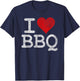 I Love Bbq I Heart Barbecue Grill Smoker Outdoor Cookery T-Shirt - T-Shirt | Navy