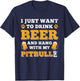 I Just Want to Drink Beer And Hang With My Pitbull Dog Women T-Shirt - T-Shirt | Navy