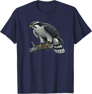 Goshawk, falconer, hunting and bird watching T-Shirt - T-Shirt | Navy