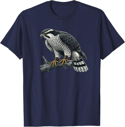 Goshawk, falconer, hunting and bird watching T-Shirt - T-Shirt | Navy