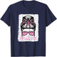 Breast Cancer Messy Bun Pink Out Football Awareness Women T-Shirt - T-Shirt | Navy