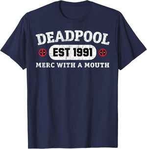 Marvel Deadpool 30th Merc With A Mouth Est 1991 T-Shirt - T-Shirt | Navy
