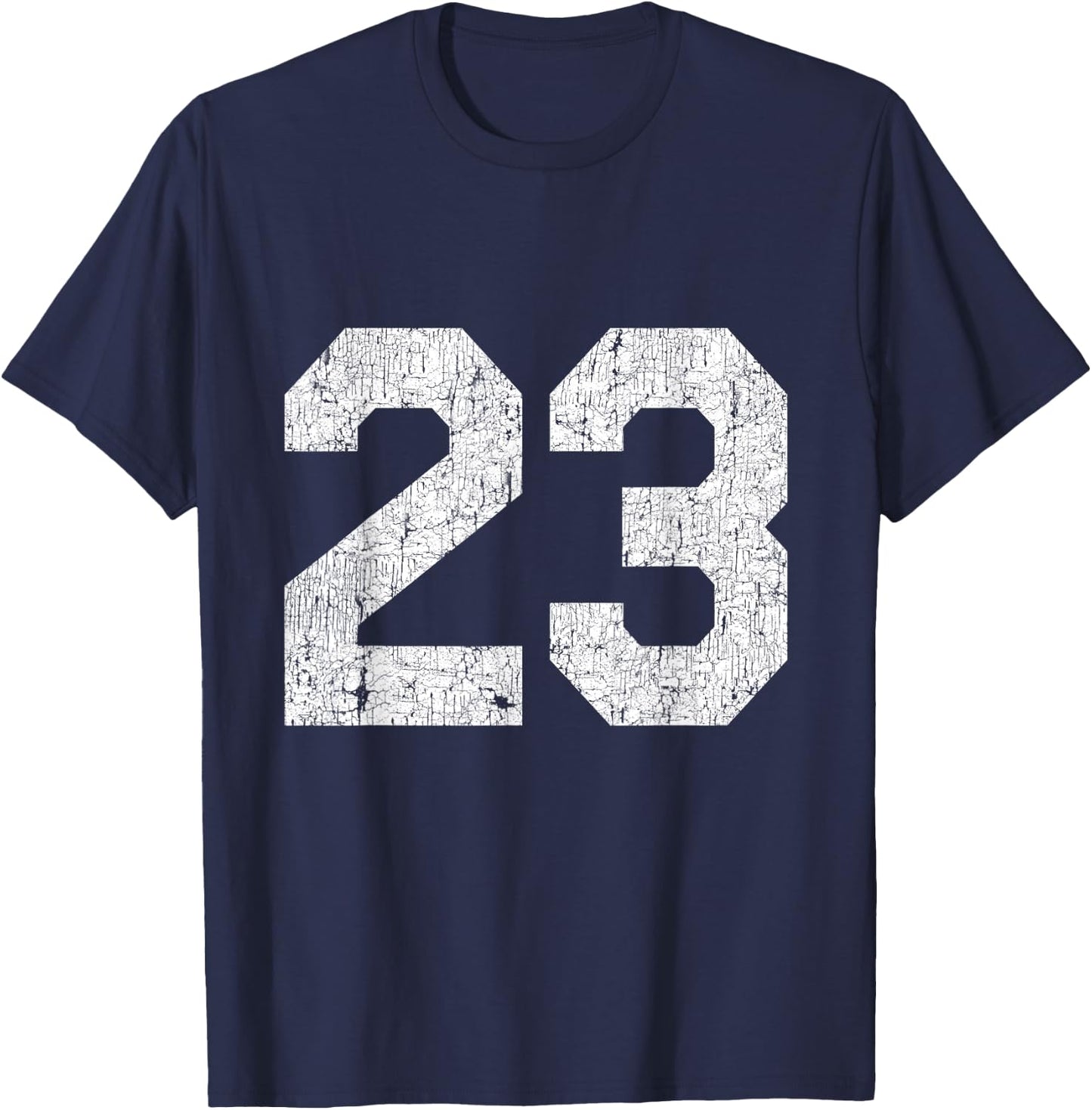 Jersey Uniform Number #23, Sports Birthday T-Shirt - T-Shirt | Navy