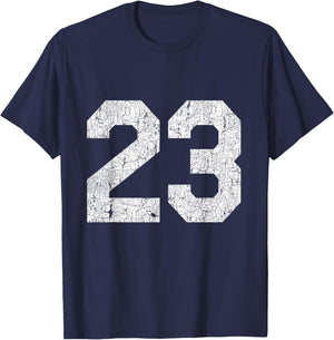 Jersey Uniform Number #23, Sports Birthday T-Shirt - T-Shirt | Navy