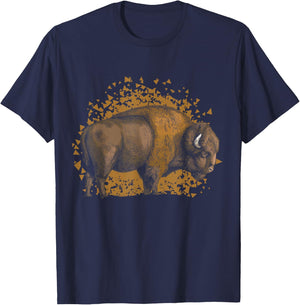 American Bison Wild Animal Gift Men Boys Kids Buffalo T-Shirt - T-Shirt | Navy