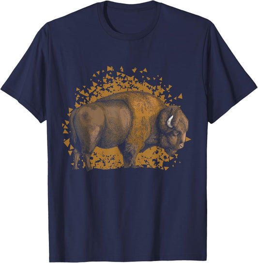 American Bison Wild Animal Gift Men Boys Kids Buffalo T-Shirt - T-Shirt | Navy
