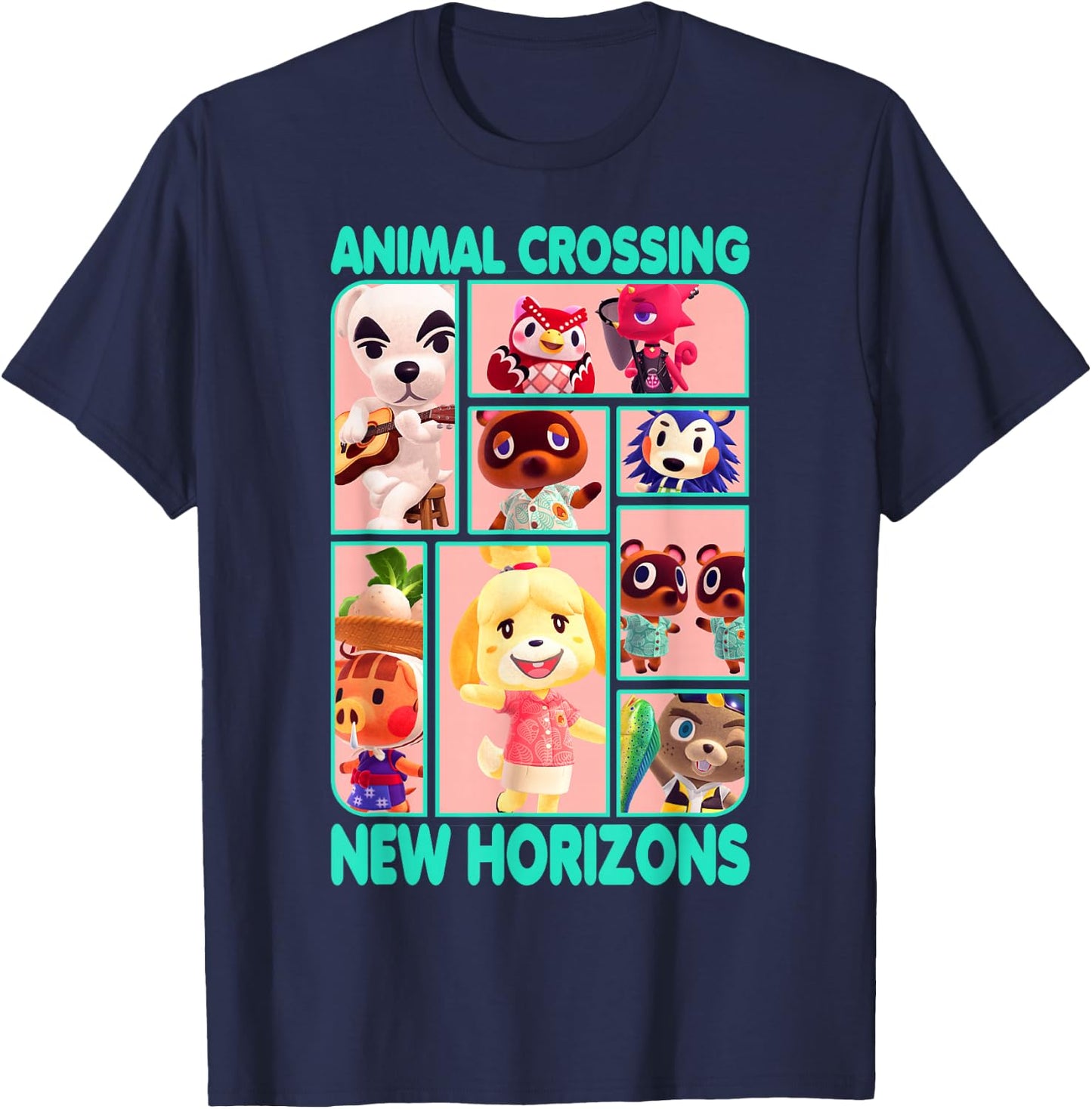 Animal Crossing: New Horizons Nintendo Friends Box Up T-Shirt - T-Shirt | Navy