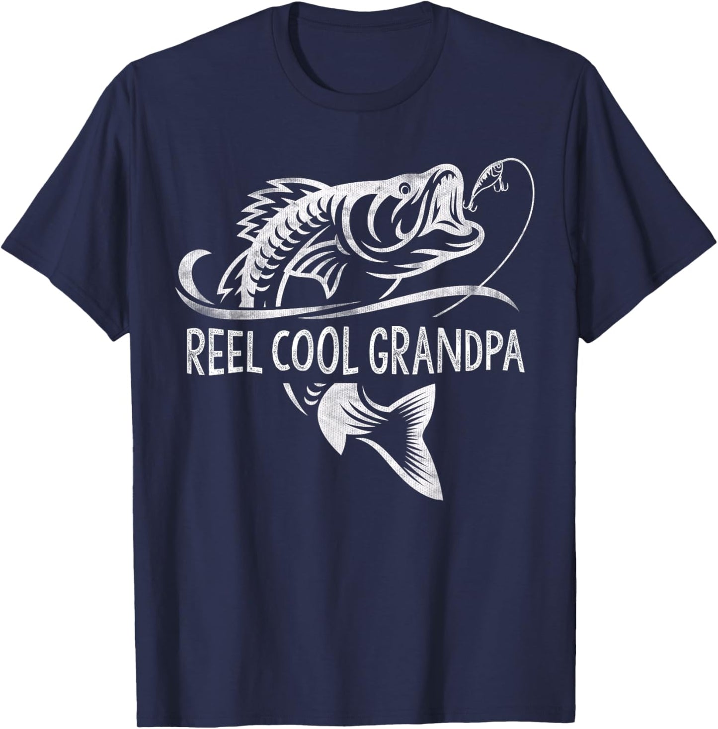Reel Cool Grandpa Fishing Gifts Grandpa Father's Day T-Shirt - T-Shirt | Navy