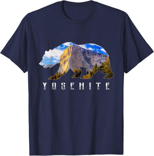 California Bear with Yosemite National Park Image Souvenir T-Shirt - T-Shirt | Navy
