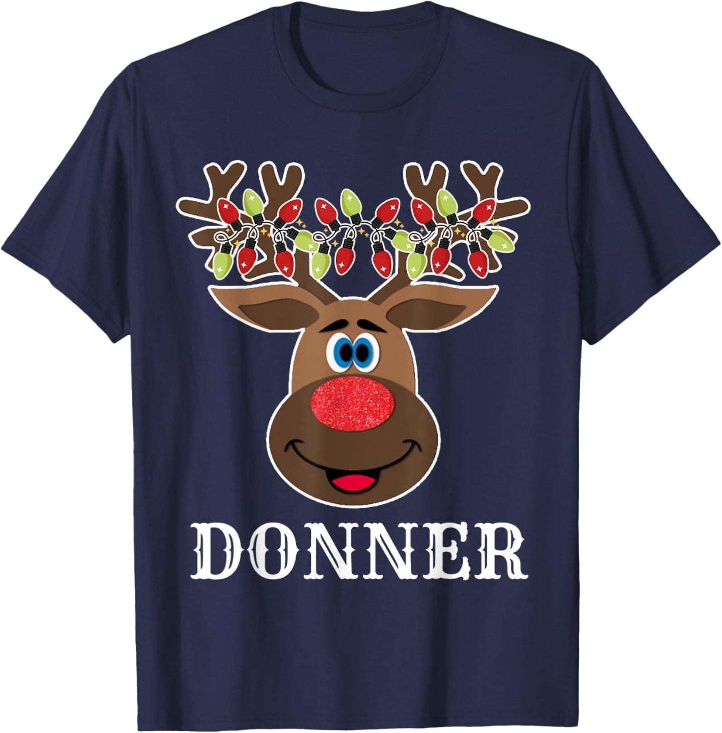 Santa Reindeer Donner Xmas Group Costume T-Shirt - T-Shirt | Navy