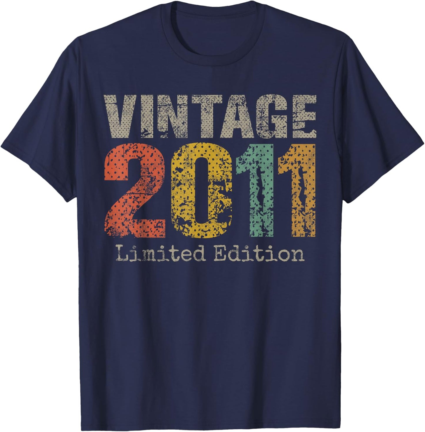 Vintage 2011 Limited Edition 14th Birthday Gifts 14 Year Old T-Shirt - T-Shirt | Navy