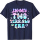 Groovy In My Two Year Old Era Girl 2nd Birthday 2 Yrs Old T-Shirt - T-Shirt | Navy