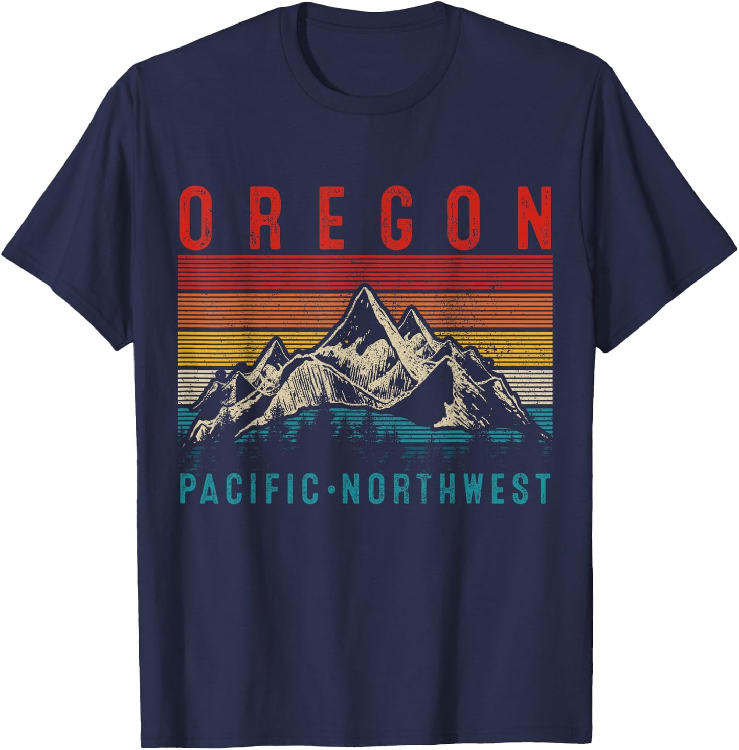 Oregon PNW Vintage USA America Souvenir T-Shirt - T-Shirt | Navy