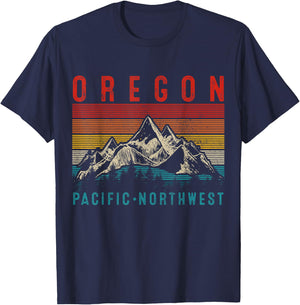 Oregon PNW Vintage USA America Souvenir T-Shirt - T-Shirt | Navy