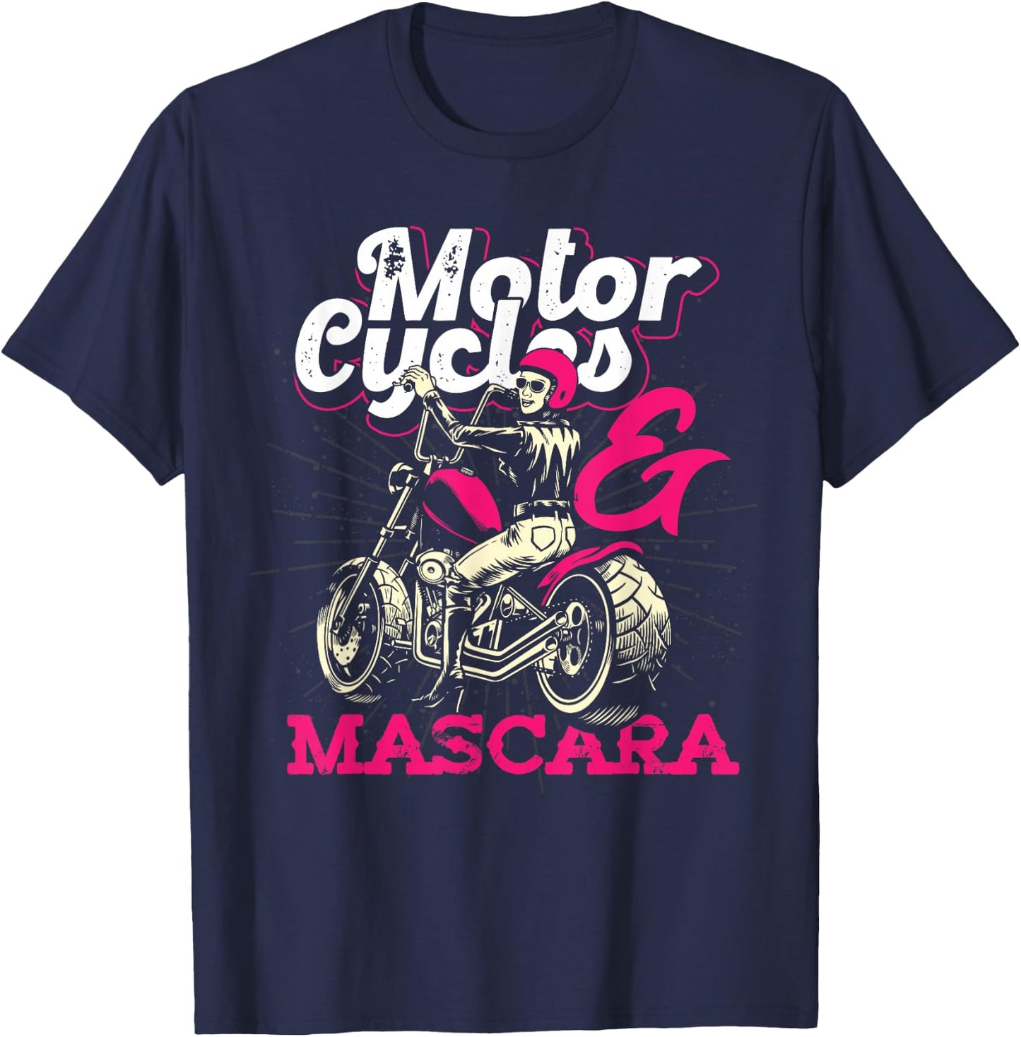 Motorcyclist Bike Women's Mascara Funny Women Biker T-Shirt - T-Shirt | Navy