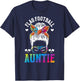 Flag Football Auntie Messy Bun Flag Football Player Aunt T-Shirt - T-Shirt | Navy