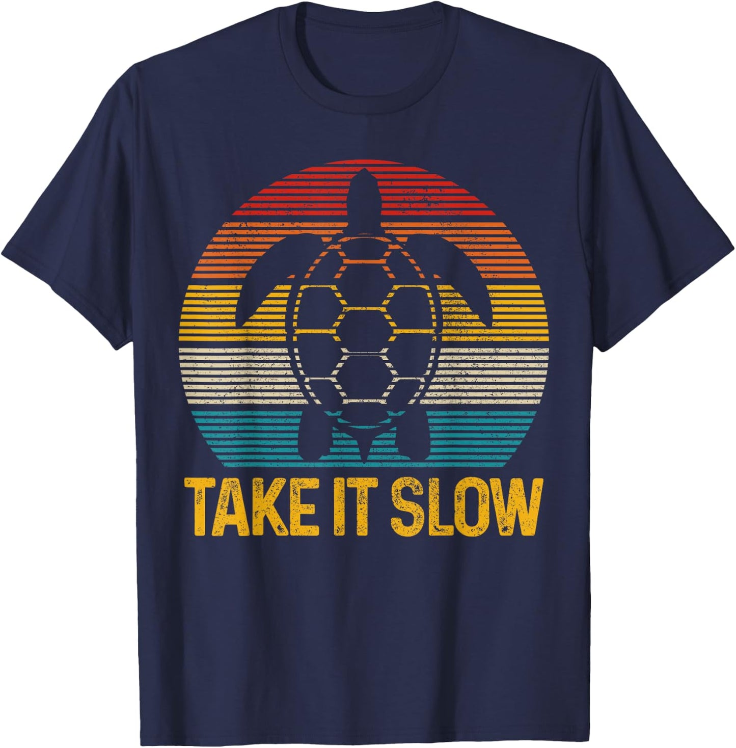 Turtle Vintage Funny Gift T-Shirt - T-Shirt | Navy