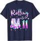 Kids 11 Years Old Birthday Girl Rolling Into 11th Bday Theme T-Shirt - T-Shirt | Navy