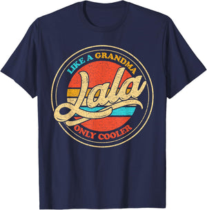 Lala Vintage Retro Grandma T-Shirt - T-Shirt | Navy