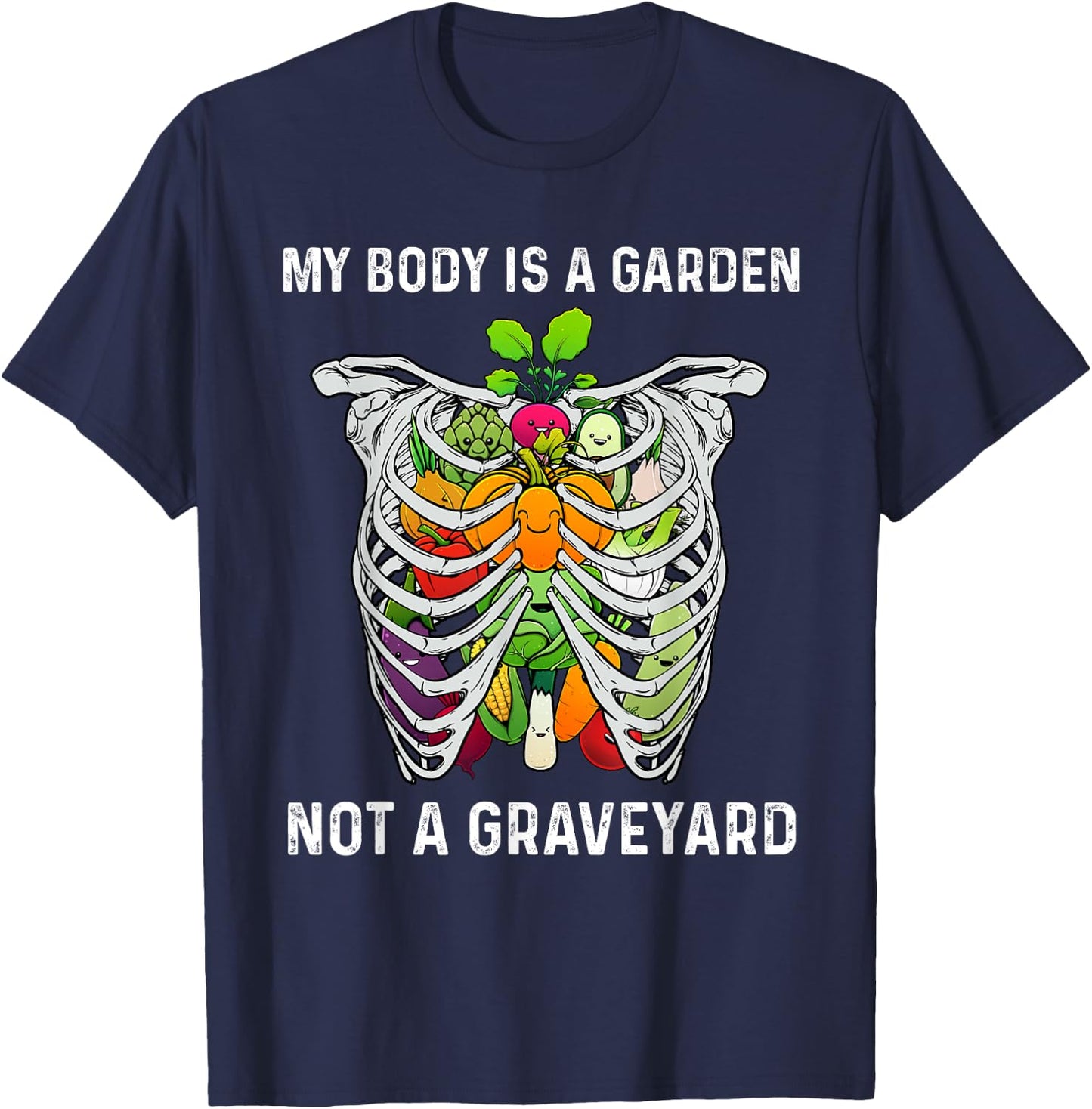 Funny Vegan Gift Women Cool Vegetarian Foodie Eater T-Shirt - T-Shirt | Navy