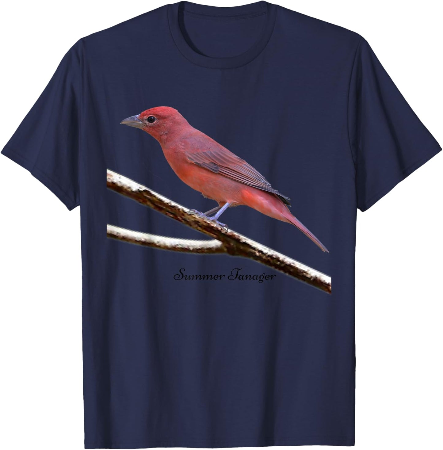 Summer Tanager Bird Ornithology Women Kids T-Shirt - T-Shirt | Navy