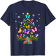 Butterfly Christmas Tree Lights Girl Women Cute Butterfly T-Shirt - T-Shirt | Navy