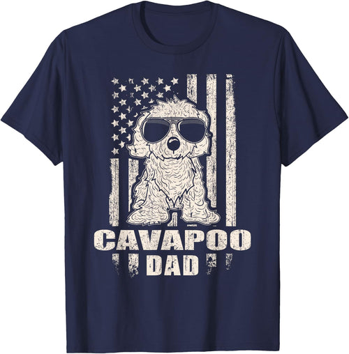 Cavapoo Dad Cool Vintage Retro Proud American