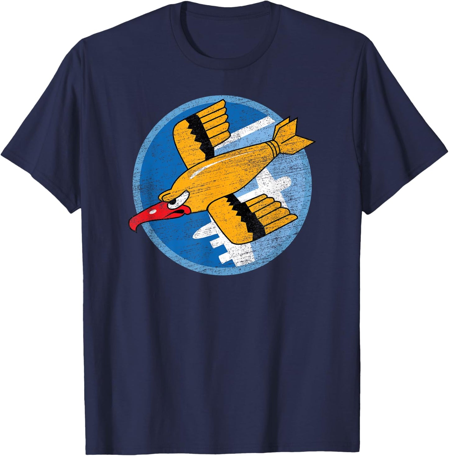 THE SALTY VETERAN WW2 91st Bomb Squadron Flying Fortress Soaring Bird Patch Adult - Black - Small T-Shirt - T-Shirt | Navy