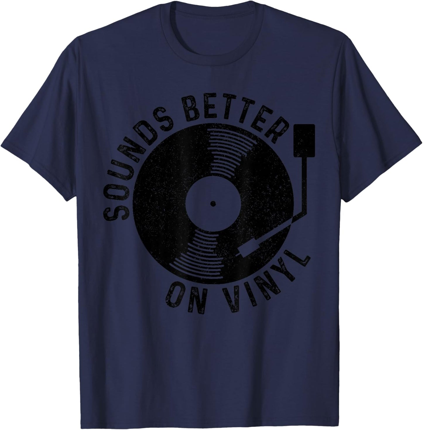 Vinyl Record DJ Record Retro Gift T-Shirt - T-Shirt | Navy