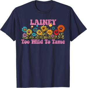 LAINEY Name Cute Retro Girls Wildflower LAINEY Name T-Shirt - T-Shirt | Navy