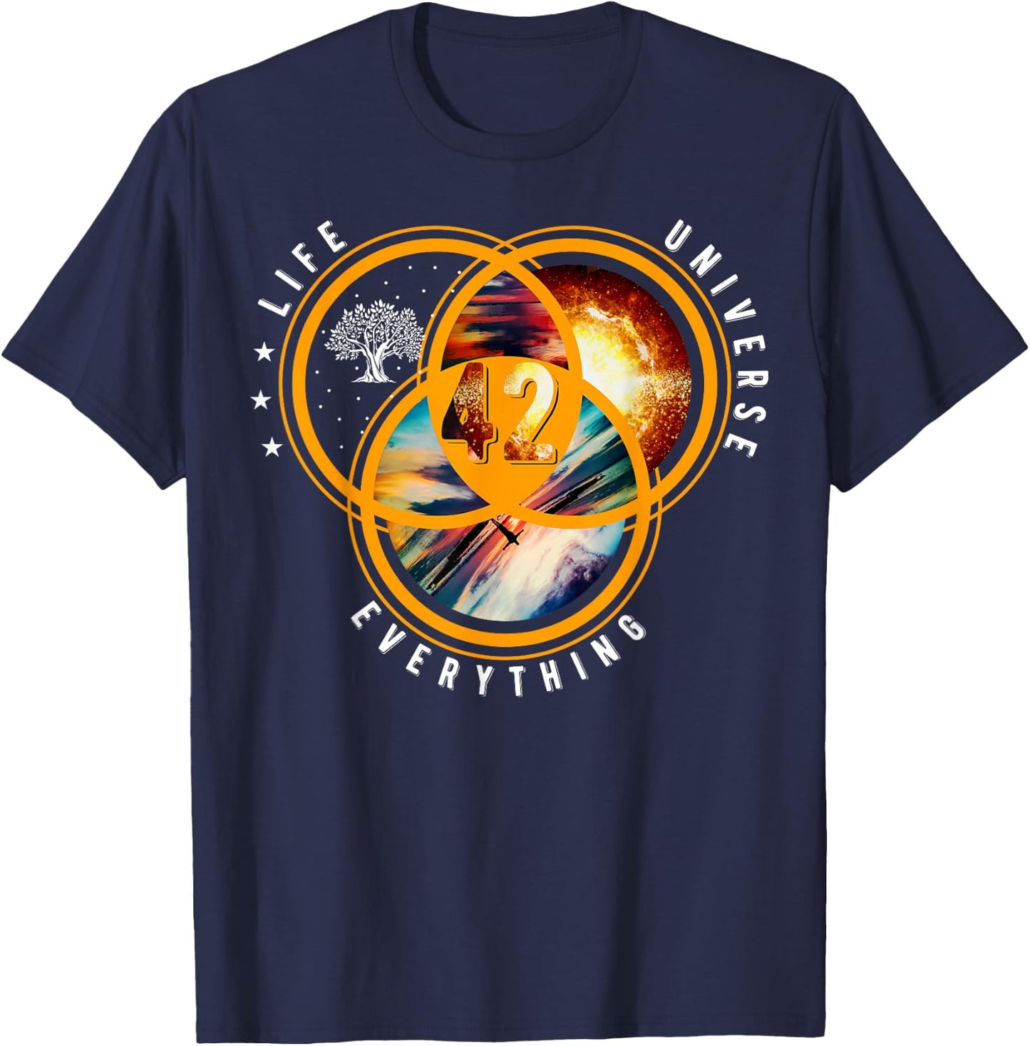 The answer to life universe and all solar system T-Shirt - T-Shirt | Navy