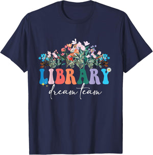 Christmas Dream Library Team Librarian Squad Reading T-Shirt - T-Shirt | Navy