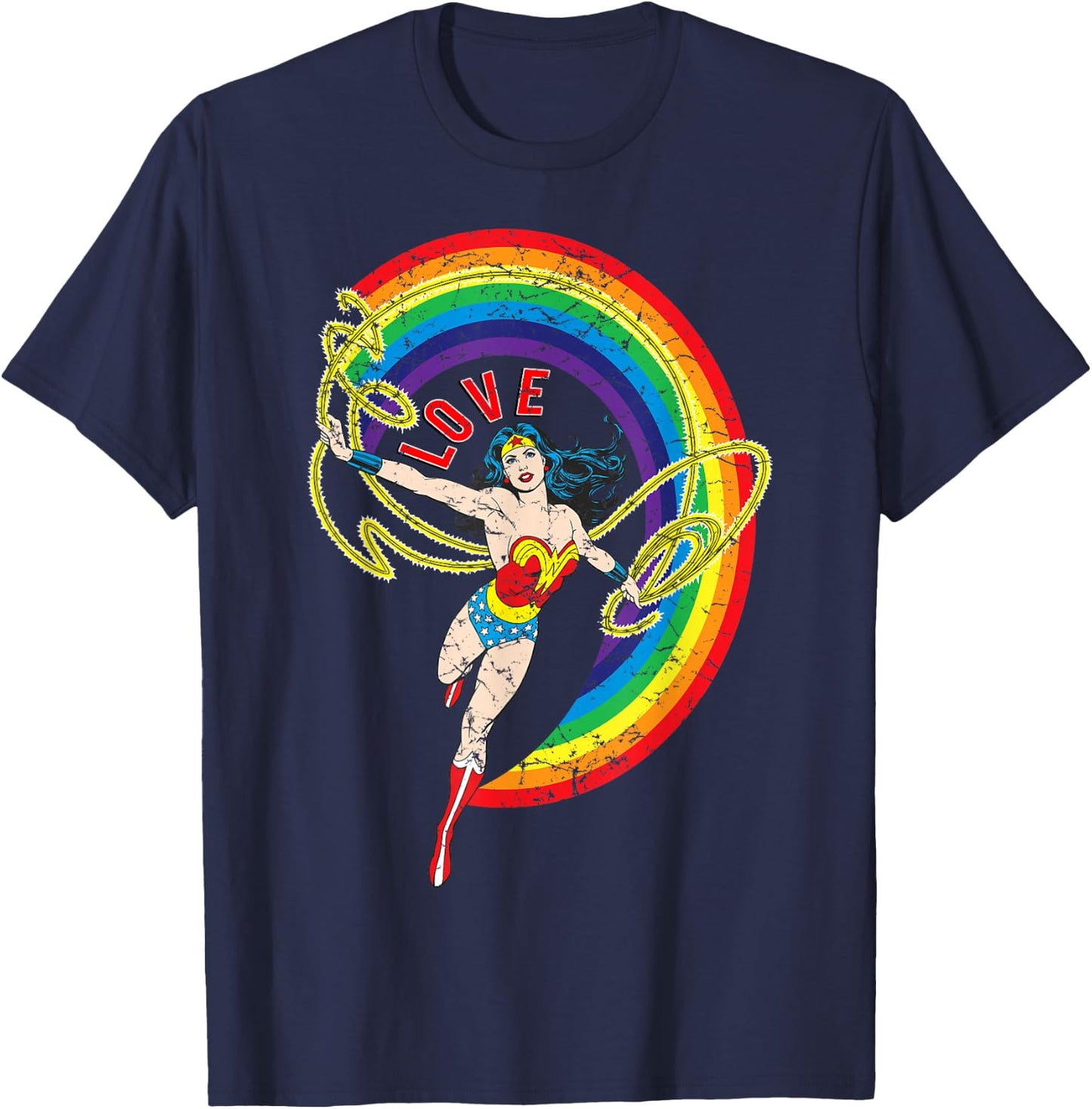 DC Wonder Woman Rainbow Love T-Shirt - T-Shirt | Navy