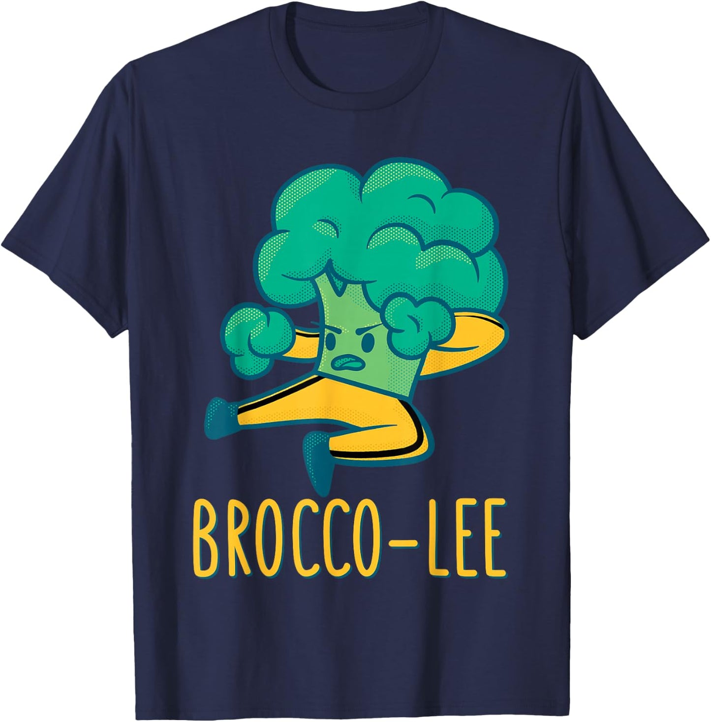 Funny Vegetable Word Game Dad Joke Brocco-Lee Broccoli T-Shirt - T-Shirt | Navy