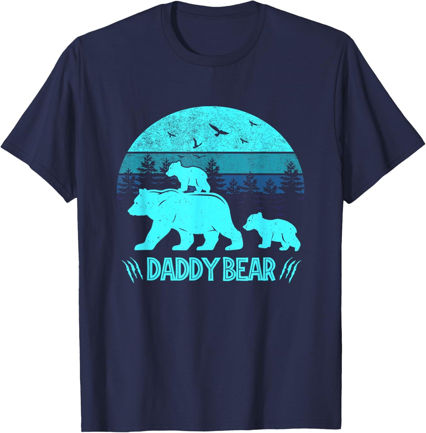 Daddy Bear 2 Cubs - Daddy Bear Twin - Dad 2 Kids T-Shirt - T-Shirt | Navy