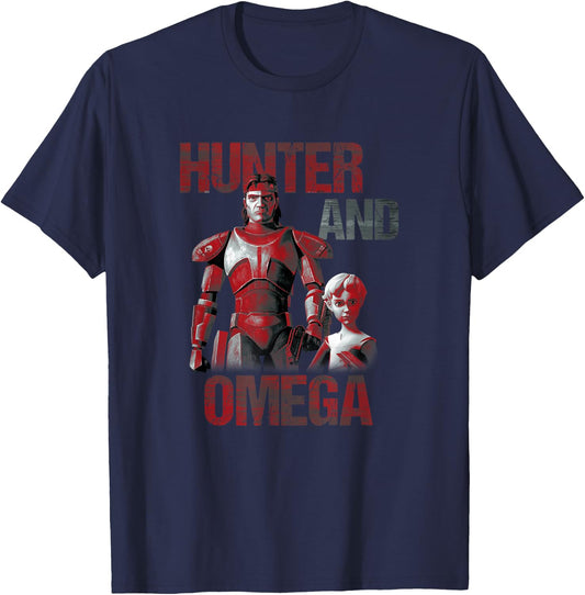 Star Wars: The Bad Batch Hunter And Omega T-Shirt - T-Shirt | Navy