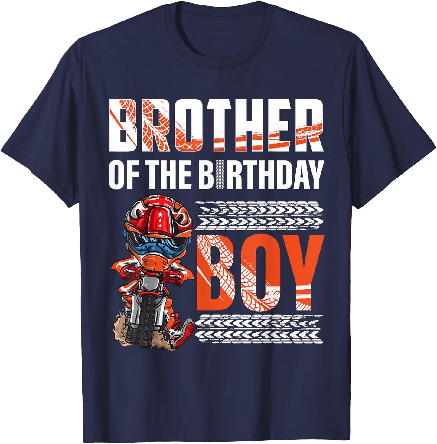 Brother of the Birthday Boy Dirt Bike B-day motocross Party T-Shirt - T-Shirt | Navy