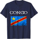 Coole Afrika Kongo Flagge Kongolese Congo Democratic Republic of Congo , Black, Small, -Adults, Short Sleeve, , Casual, Flag T-Shirt - T-Shirt | Navy