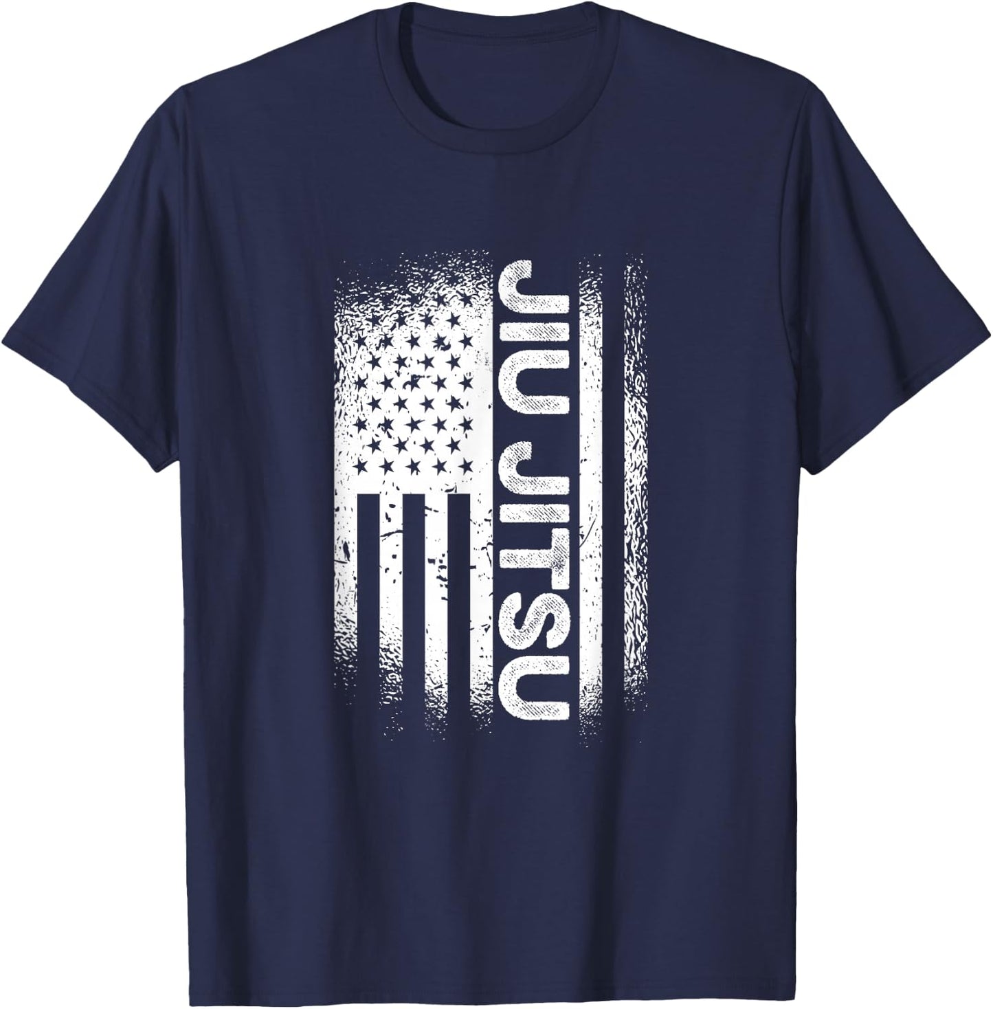 Jiu Jitsu American Flag Brazillian Ju Jitsu Men Kids Gift T-Shirt - T-Shirt | Navy