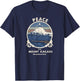 Mount Kailash Peace, Purity of Love Meditation Retro Print T-Shirt - T-Shirt | Navy