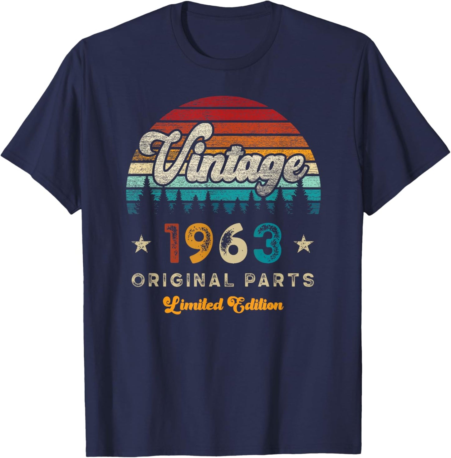Vintage 1963 Birthday 62 Years Old Limited Edition T-Shirt - T-Shirt | Navy
